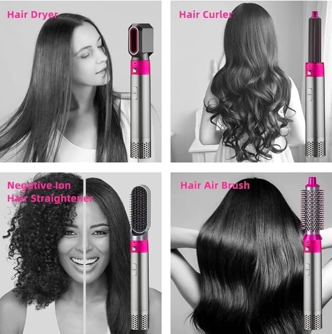 Voltly 5-in-1 Multifunctional Hair Blow Brush – Dryer, Curler, Straightener & Styler